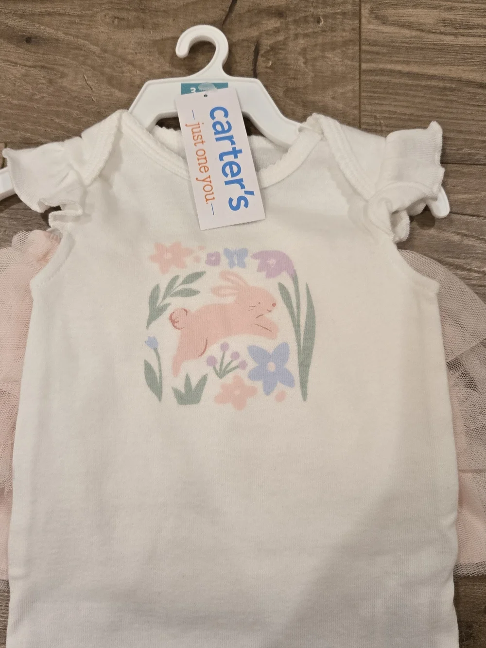NWT Carter’s twins matching spring floral Bunny Tutu Outfit - Size 3M X2